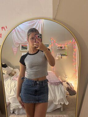 Brandy melville navy/grey top